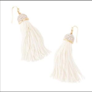 Lilly Pulitzer midnight tassel earring white